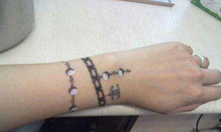 手腕时尚的香奈儿纹身图案