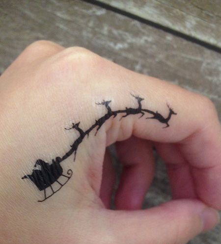 虎口圣诞老人纹身图片