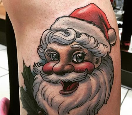 手臂卡通圣诞老人纹身图案