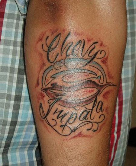 手臂房车车标纹身图案