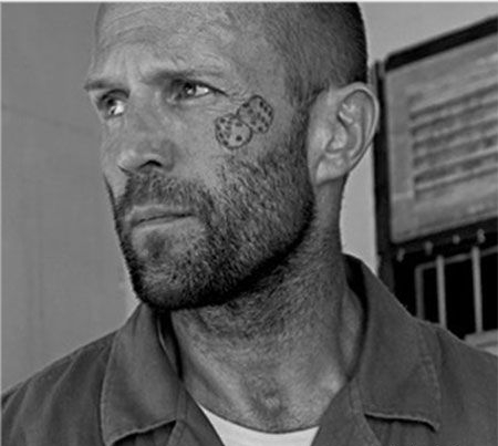 杰森斯坦森脸部帅气纹身图