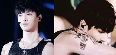 EXO张艺兴手臂欧美纹身