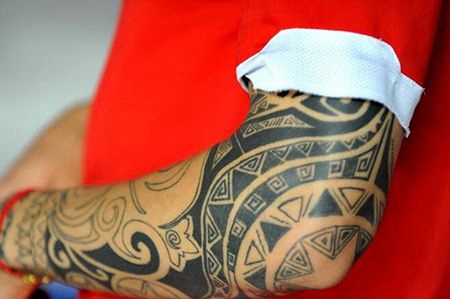 运动员张琳芃左臂纹身图案