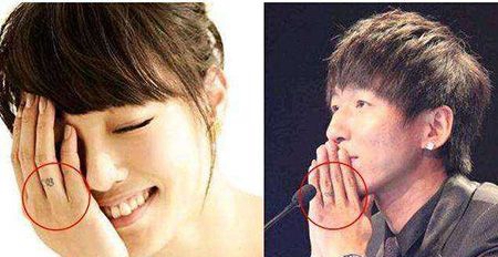 明星白百何陈羽凡无名指情侣纹身图片