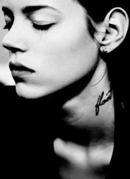 freja脖子小清新纹身图案