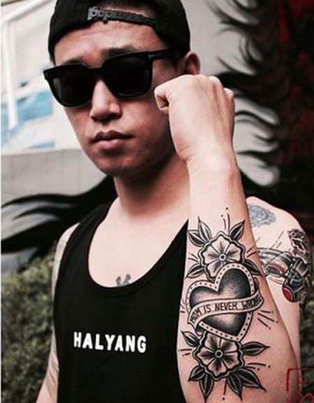 姜熙健gary为母亲纹的爱心纹身图案