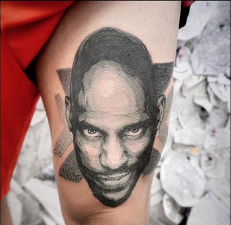 狼王KG加内特头像写实风纹身