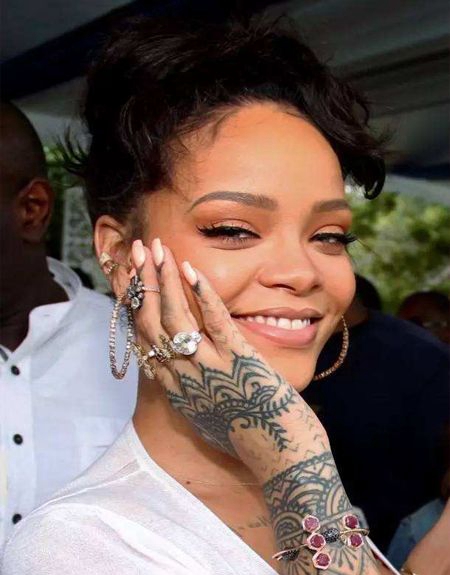 才华歌手蕾哈娜右手腕纹身图案