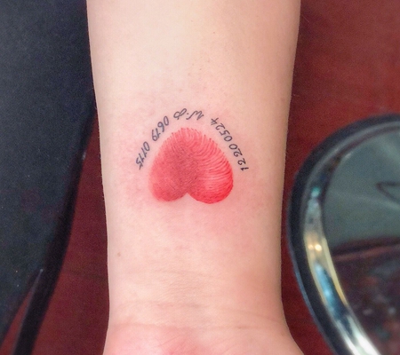 手腕父母指纹创意小纹身