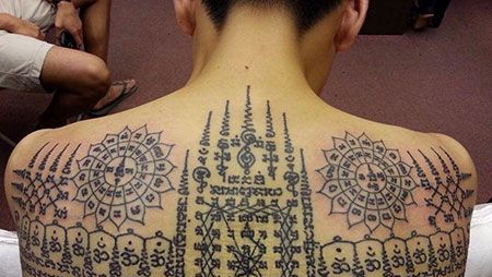 泰国刺符招财莲花阵与五方佛