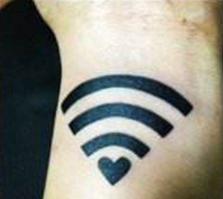 无线标志小清新纹身