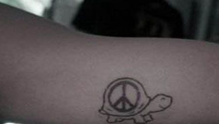 可爱小清新小乌龟反战标志纹身小纹身图案