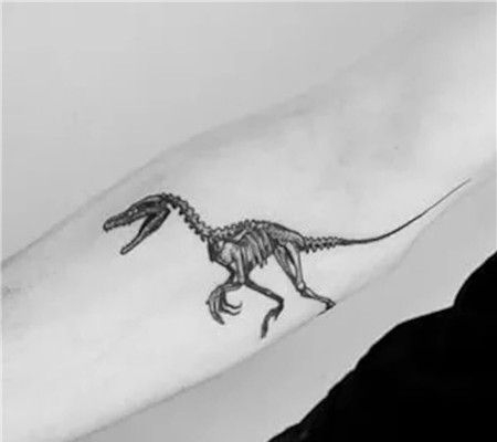 手臂骷髅恐龙纹身图片