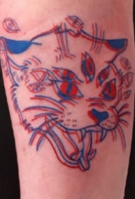 一组故障风格的3d眩晕效果纹身图案