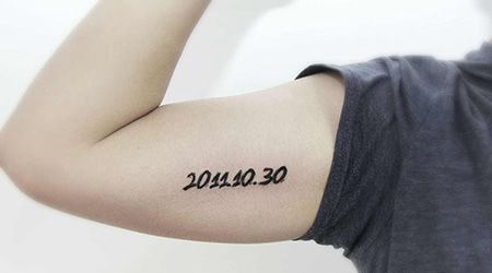 大臂内侧生日纹身图案