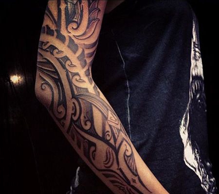 手臂个性的部落纹身图片