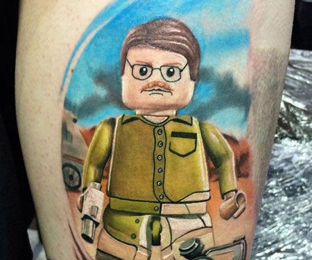 小腿爸爸乐高纹身图案