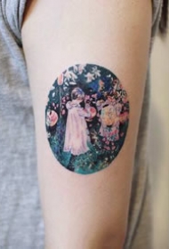 一组小清新彩色纹身图案