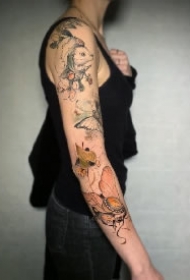 插画花臂纹身 手绘插画的9款花臂纹身作品图案