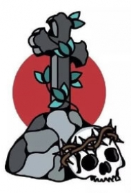 30款oldschool风格的骷髅纹身图案手稿