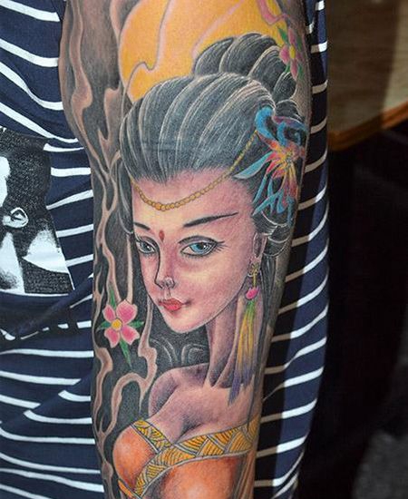 花臂美人纹身图片