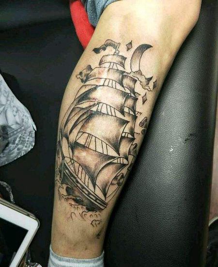 小腿一帆风顺纹身图案缩略频道推荐图