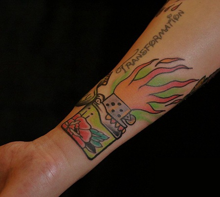 手腕超级打火机纹身图案