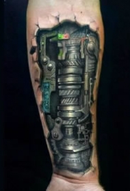 18款帅气的男性逼真机械臂纹身图片