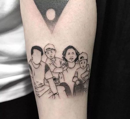小臂幸福的家庭纹身图案