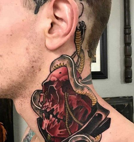 New school 颈部 骷髅 蛇