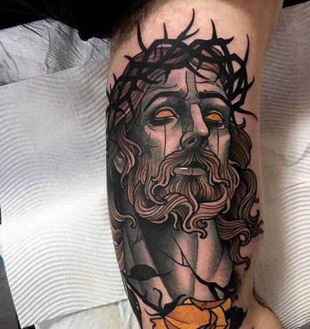 New school 大臂内侧 神父耶稣