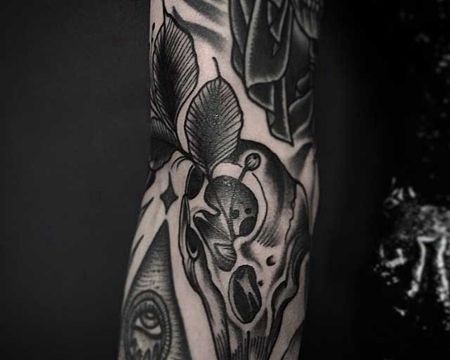 Old school 小臂外侧 动物头骨