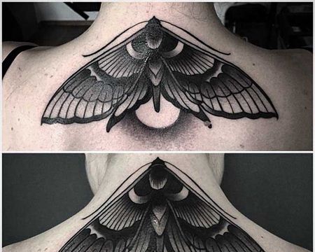 Old school  后背 黑灰飞蛾