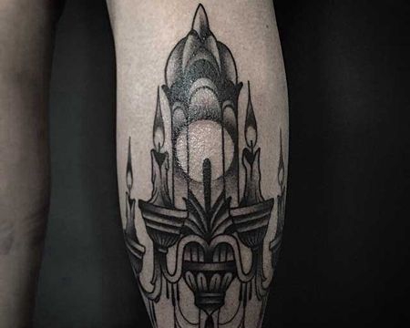 Old school  小腿内侧 烛灯