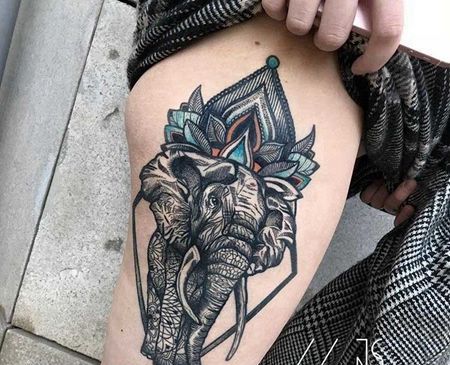 线条 点刺 繁花 大象