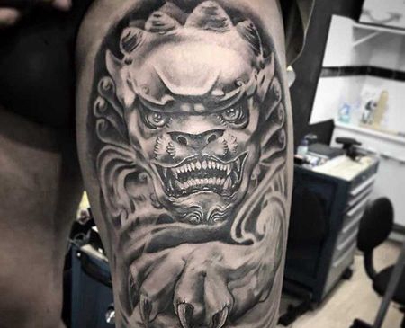 写实 大腿外侧 唐狮 骷髅