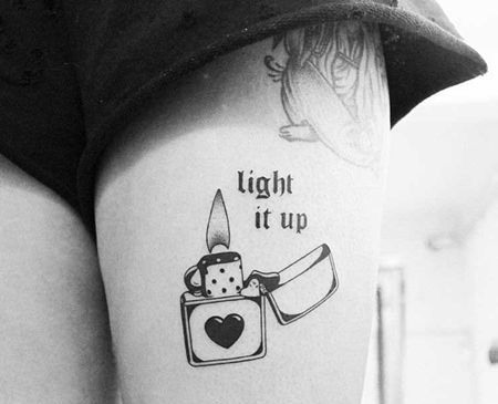 小清新 大腿外侧 打火机