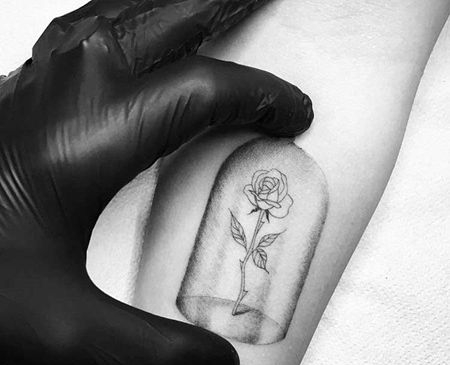 简约 侧腰 永不凋谢的玫瑰花