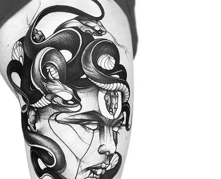 点线面 大腿外侧 美杜莎