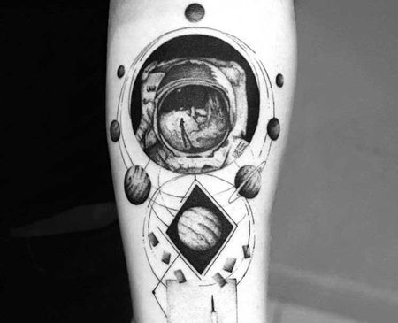 简约 小臂内侧 宇航员 火箭发射