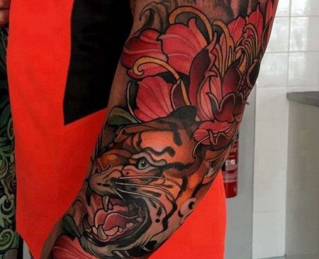 New school 手臂包围 虎