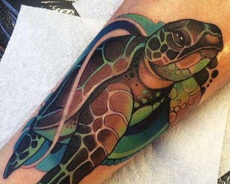 New school 小腿外侧 乌龟