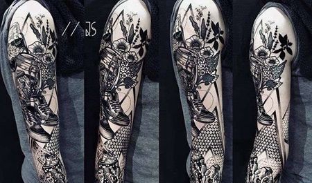 手臂包围 黑灰 鞋 杯子 狗