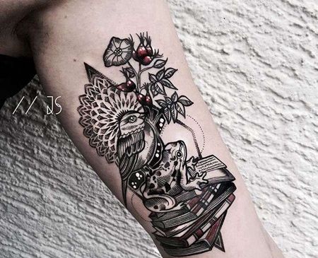 点刺 小臂内侧 鸟 青蛙