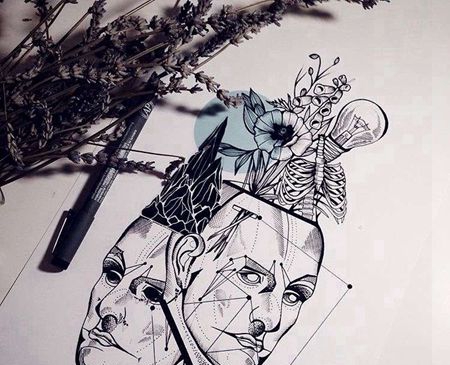 点刺 人像 几何