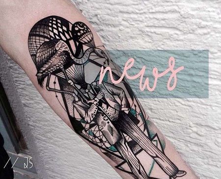 点刺 小臂内侧 人像 几何