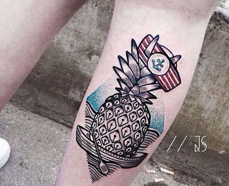 点刺 几何 小腿 菠萝