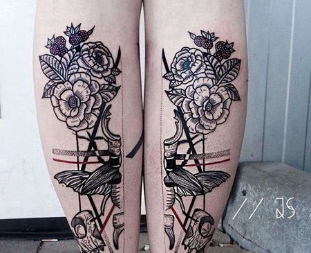 几何 小腿 昆虫 花