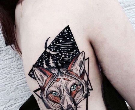 几何 侧腰 狐狸 小动物