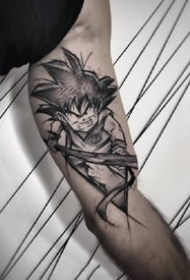 一组暗黑风格的卡通纹身图案